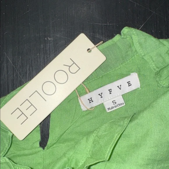 roolee light weight cotton green dress. size small. NEW with tags. - Picture 4 of 8